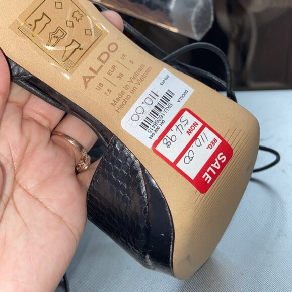 Aldo Black Strappy Heels - Picture 4 of 7